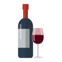 Wine bottle and wine glass png
