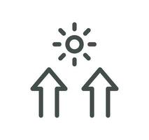 Sun protection related icon outline and linear vector. vector