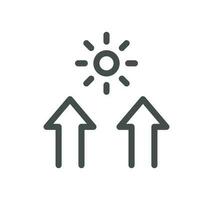 Sun protection related icon outline and linear vector. vector