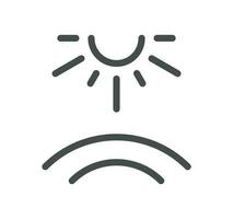 Sun protection related icon outline and linear vector. vector