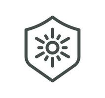 Sun protection related icon outline and linear vector. vector