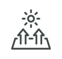 Sun protection related icon outline and linear vector. vector