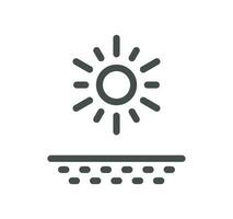 Sun protection related icon outline and linear vector. vector