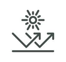 Sun protection related icon outline and linear vector. vector