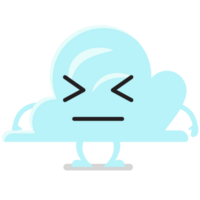 Shy cloud character emoji png