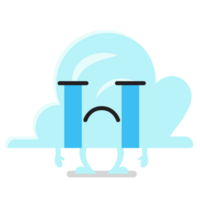 nube personaje emoji es llorando png