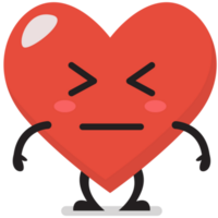 Shy heart character emoji png