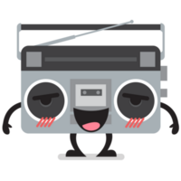 desconcertado retro radio personaje emoji png