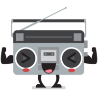 stark retro Radio Charakter Emoji png