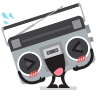 retro radio personaje emoji es riendo png