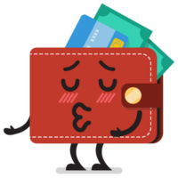Kissing wallet character emoticon png