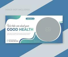 Modern Healthcare medical web banner or YouTube thumbnail  template design vector