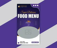 Food menu social media post design template vector