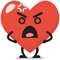 en colère cœur personnage emoji png