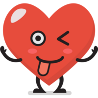 divertente cuore personaggio emoji png