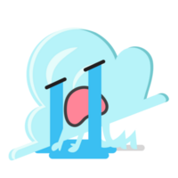 tristeza nube personaje emoji png