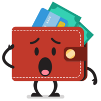 Curious wallet character emoticon png