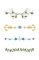 Floral Ornaments, Frames, dividers, borders, frames and lines. For Invitations, Banners, Posters, Placards, Badges. Vector isolated illustration.