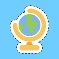 Sticker line cut globe. School and education elements. Good for prints, posters, logo, advertisement, infographics, etc. vector