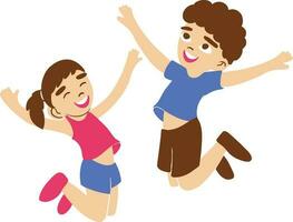 Kids Jumping Illustration vector