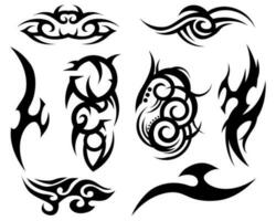 Collection of black tribal tattoos vector