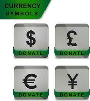 square currency donate icon with ribbon isolated vector