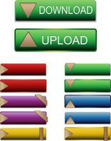 download and upload button web basic vector