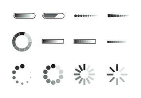 Set of loading icons illustration on background vector