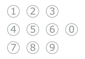 Set icons 0-9 numbers vector