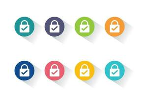 Set security lock icon on white background vector