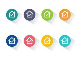 home icon set on white background vector