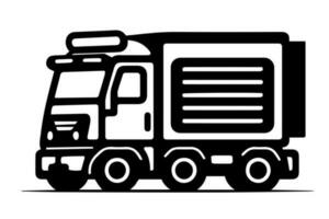 Truck vector icon retro transport delivery vehicle
