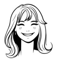 Smiling happy girl icon vector