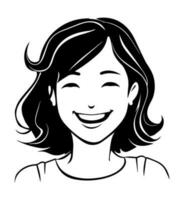 Smiling happy girl icon vector