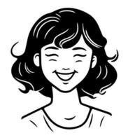 Smiling happy girl icon vector