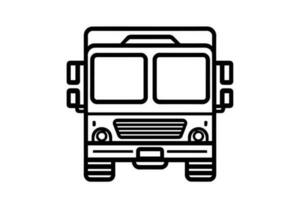 Truck vector icon retro transport delivery vehicle