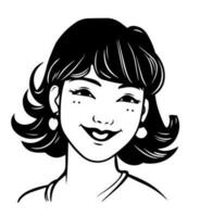 Smiling happy girl icon vector