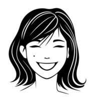 Smiling happy girl icon vector