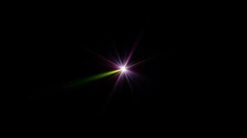 Loop colorful star optical flares shine rotation abstract background video