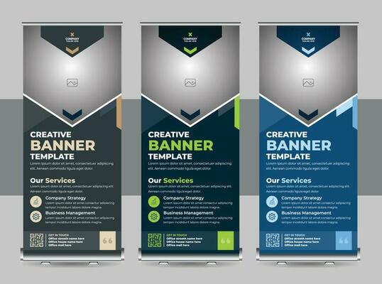 Roll up banner design template, Business banner layout, stand out, flyer, abstract background, pull up design, modern x-banner, presentation, advertisement banner