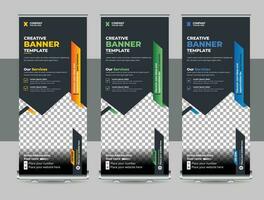 Roll up banner design template, Business banner layout, stand out, flyer, abstract background, pull up design, modern x-banner, presentation, advertisement banner design vector