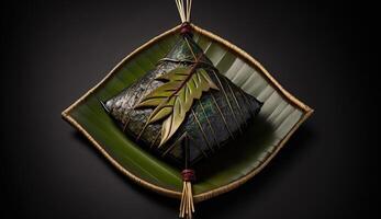 Zongzi Rice dumpling for Chinese traditional Dragon Boat Festival Duanwu Festival. . photo