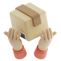 Courier hand Delivery 3D Illustration png