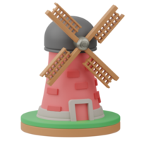 väderkvarn lantbruk 3d illustration png