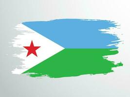 Djibouti vector flag painted with a brush