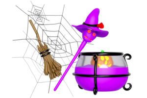 halloween pumpkin holiday party isolated , 3d render illustration png