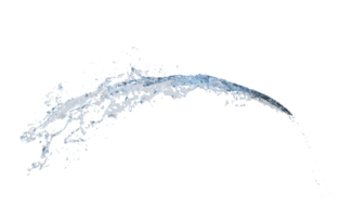 respingos de água 3D transparente, água azul clara espalhada ao redor isolado. ilustração de renderização 3D png