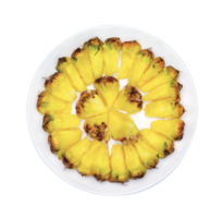 Pineapple slice on a plate isolated png