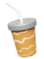 paper or plastic coffee cup isolated. 3d render illustration png