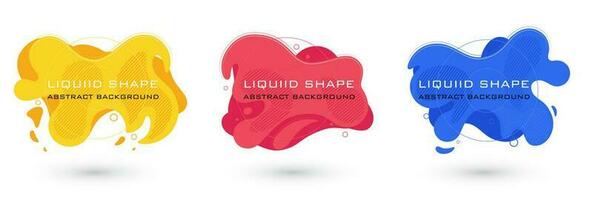 Set of abstract liquid shape graphic elements. Colorful fluid design. Template for presentation, logo, banner. Vector illustration.